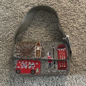 Gray London inspired Embroidered beaded Women's Bag